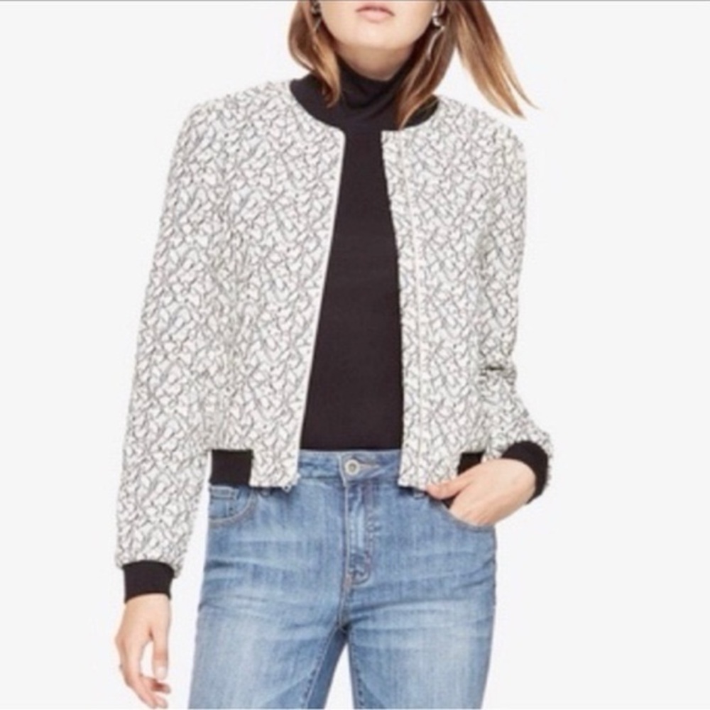 ⭐️2/$25⭐️ BCBGMAXAZRIA Black and White Bomber Jacket